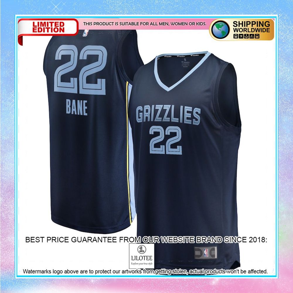 desmond bane memphis grizzlies 2021 22 navy basketball jersey 1 939