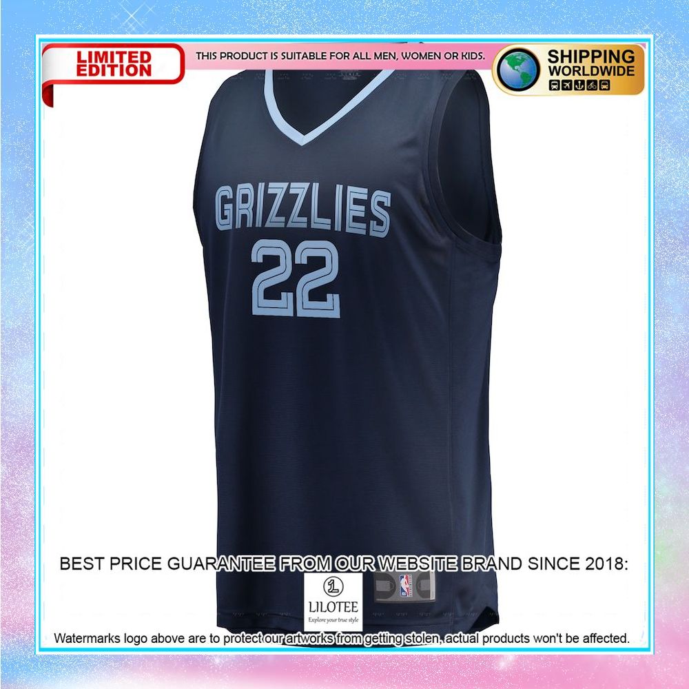 desmond bane memphis grizzlies 2021 22 navy basketball jersey 2 894