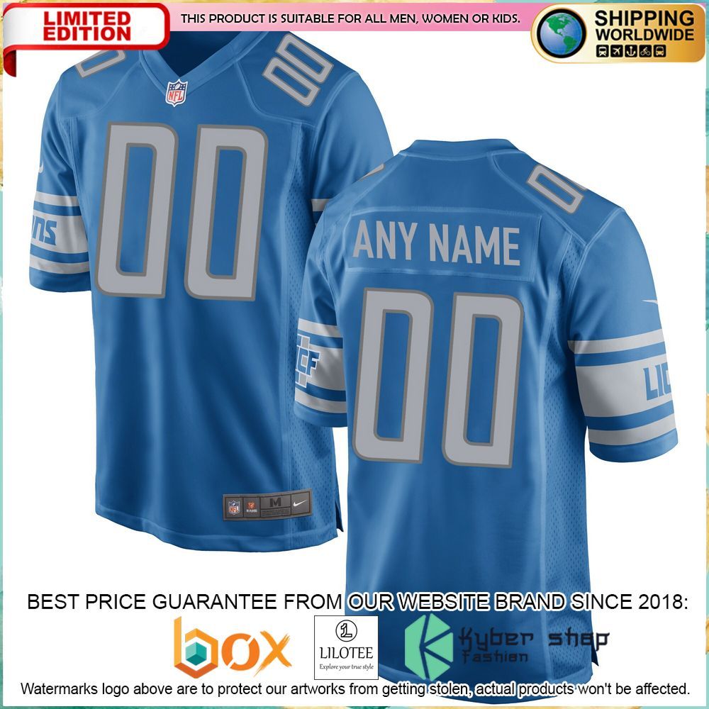 detroit lions nike custom blue football jersey 1 255