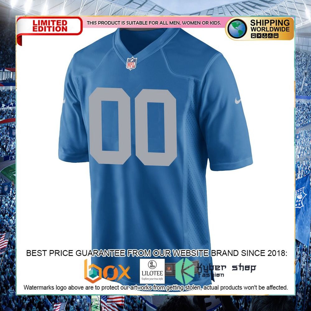 Detroit Lions Nike Throwback Custom Blue Football Jersey - LIMITED EDITION 6 detroit lions nike throwback custom blue football jersey 2 465