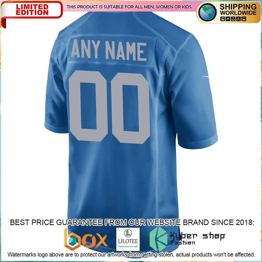 Detroit Lions Nike Throwback Custom Blue Football Jersey - LIMITED EDITION 3 detroit lions nike throwback custom blue football jersey 3 446