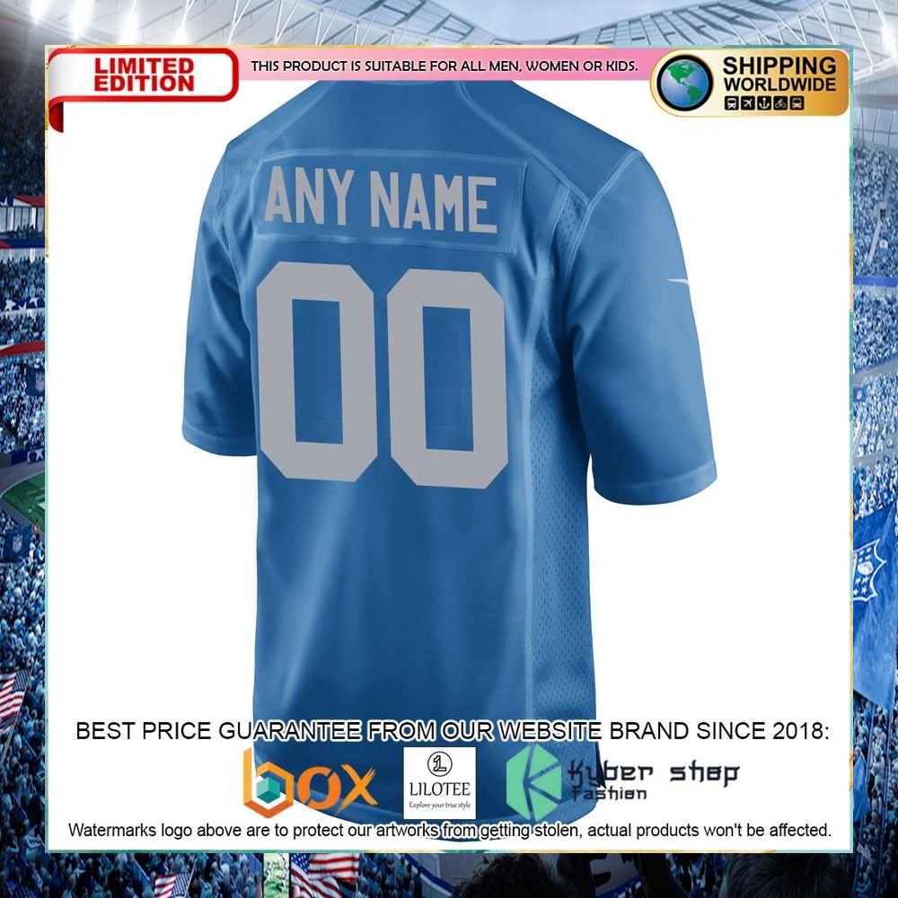 Detroit Lions Nike Throwback Custom Blue Football Jersey - LIMITED EDITION 7 detroit lions nike throwback custom blue football jersey 3 68