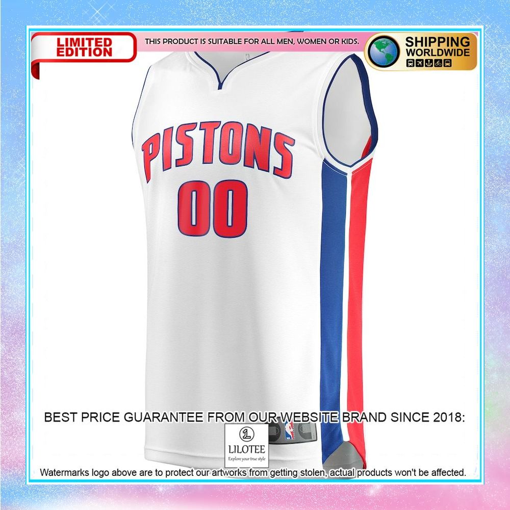 detroit pistons custom white basketball jersey 2 872