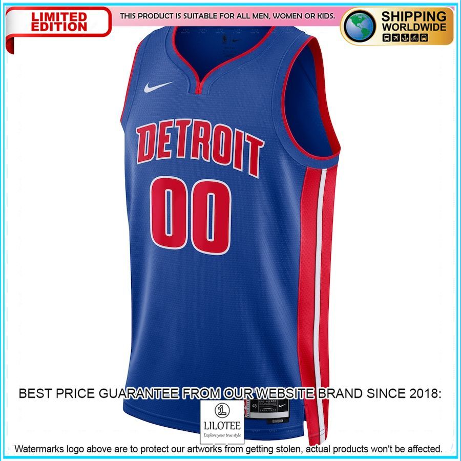 detroit pistons nike 2022 23 custom blue basketball jersey 2 831
