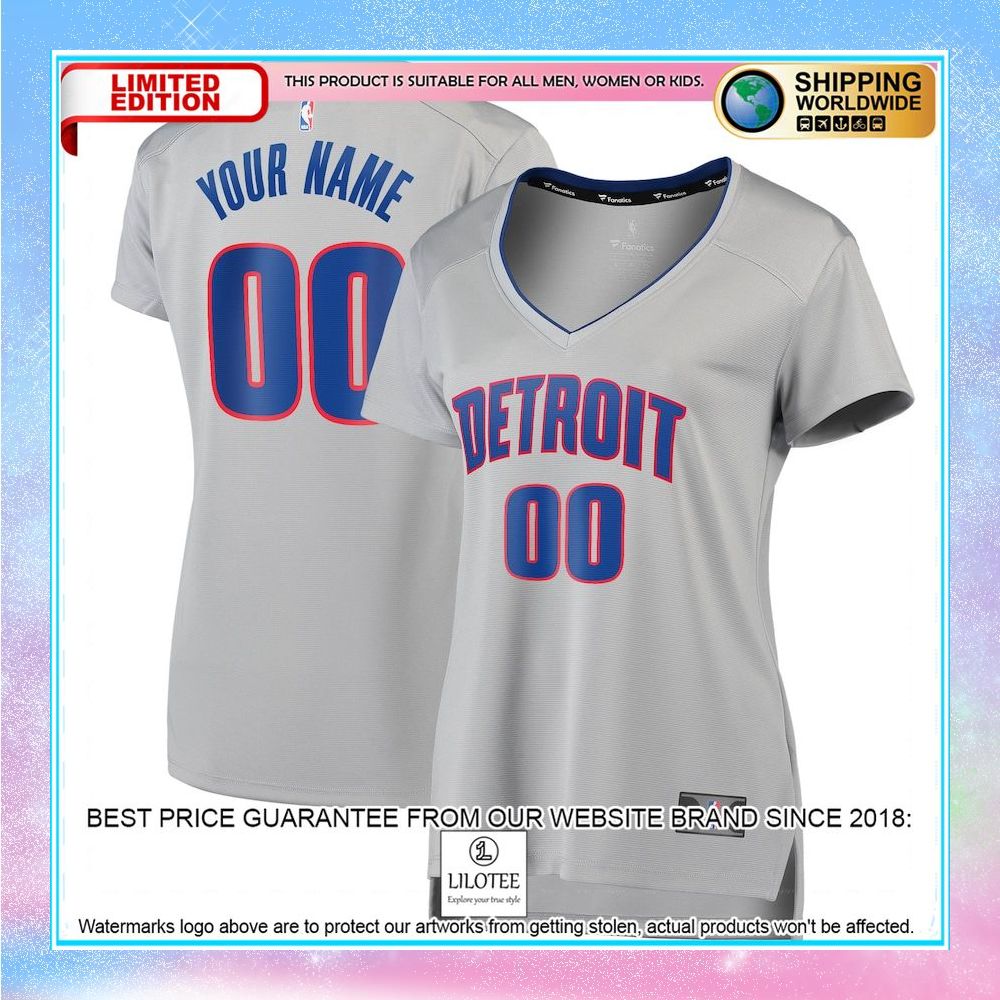 detroit pistons womens custom silver basketball jersey 1 853