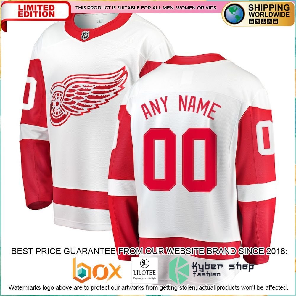 detroit red wings fanatics branded away custom white hockey jersey 1 207
