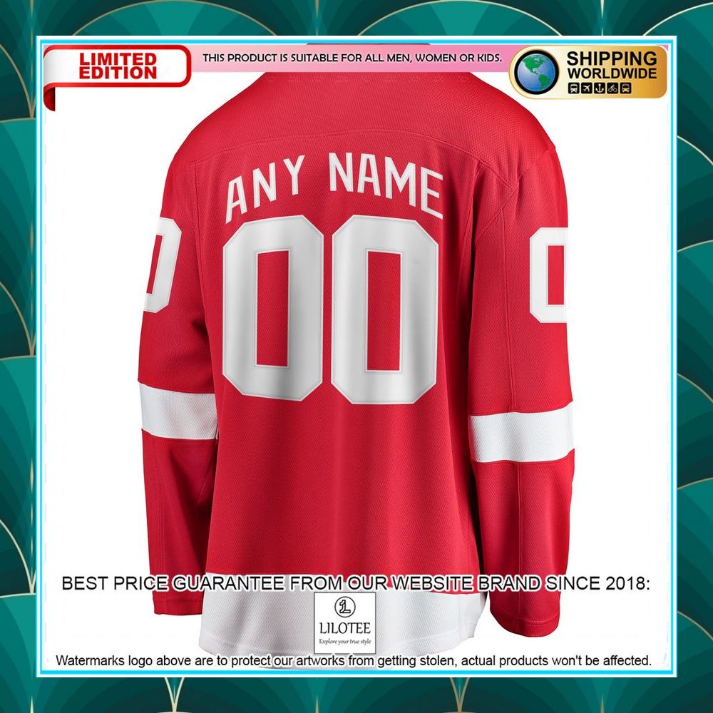 detroit red wings home custom red hockey jersey 1 624