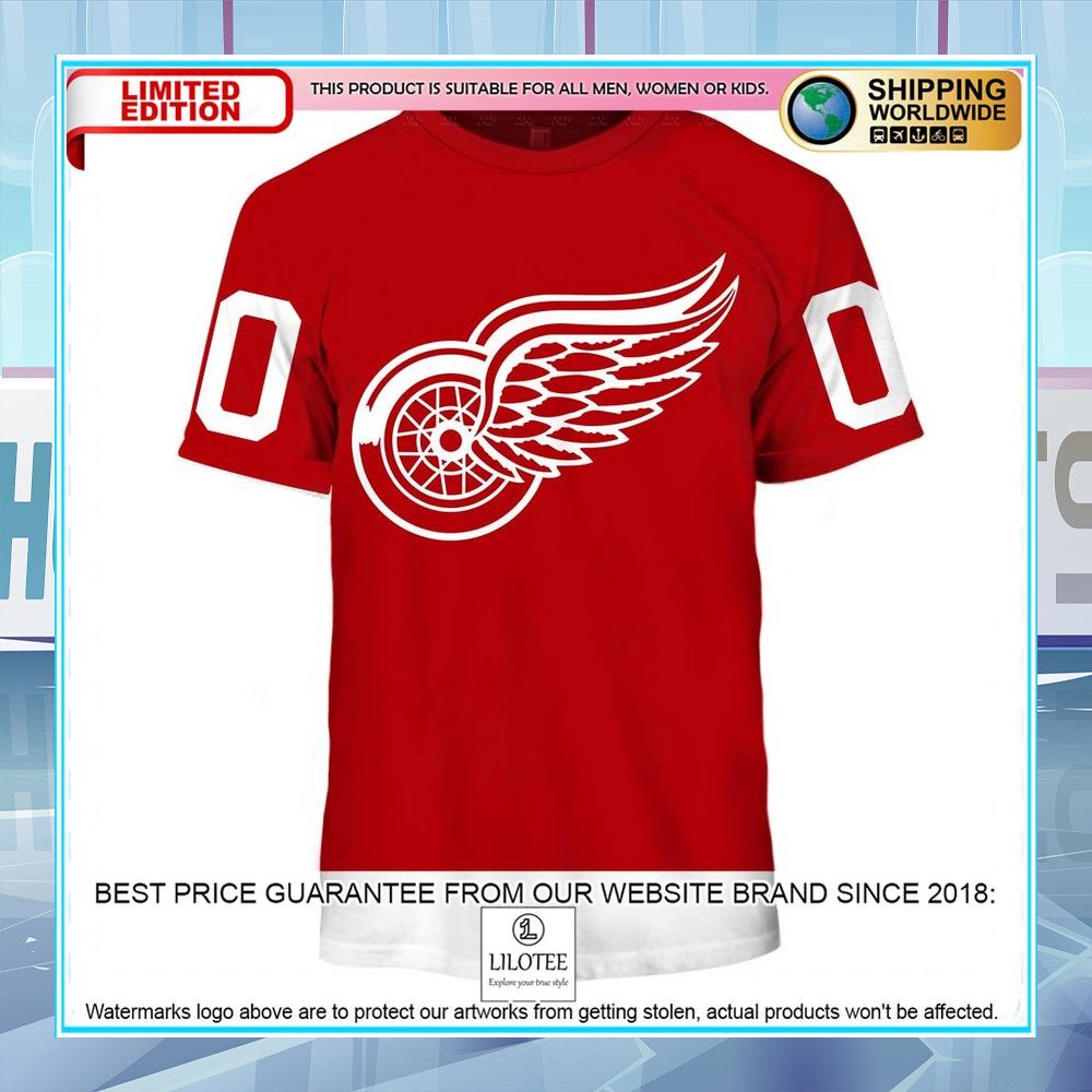 detroit red wings throwback vintage nhl home custom shirt hoodie 2 381