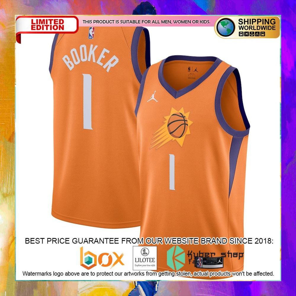 devin booker phoenix suns 2020 21 orange basketball jersey 1 370