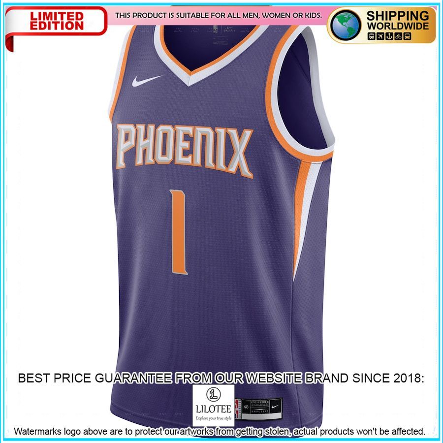 devin booker phoenix suns nike 2020 21 purple basketball jersey 2 530