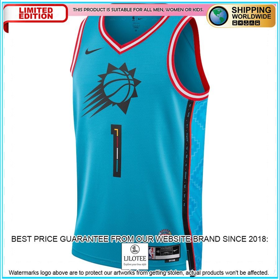 devin booker phoenix suns nike 2022 23 turquoise basketball jersey 2 429