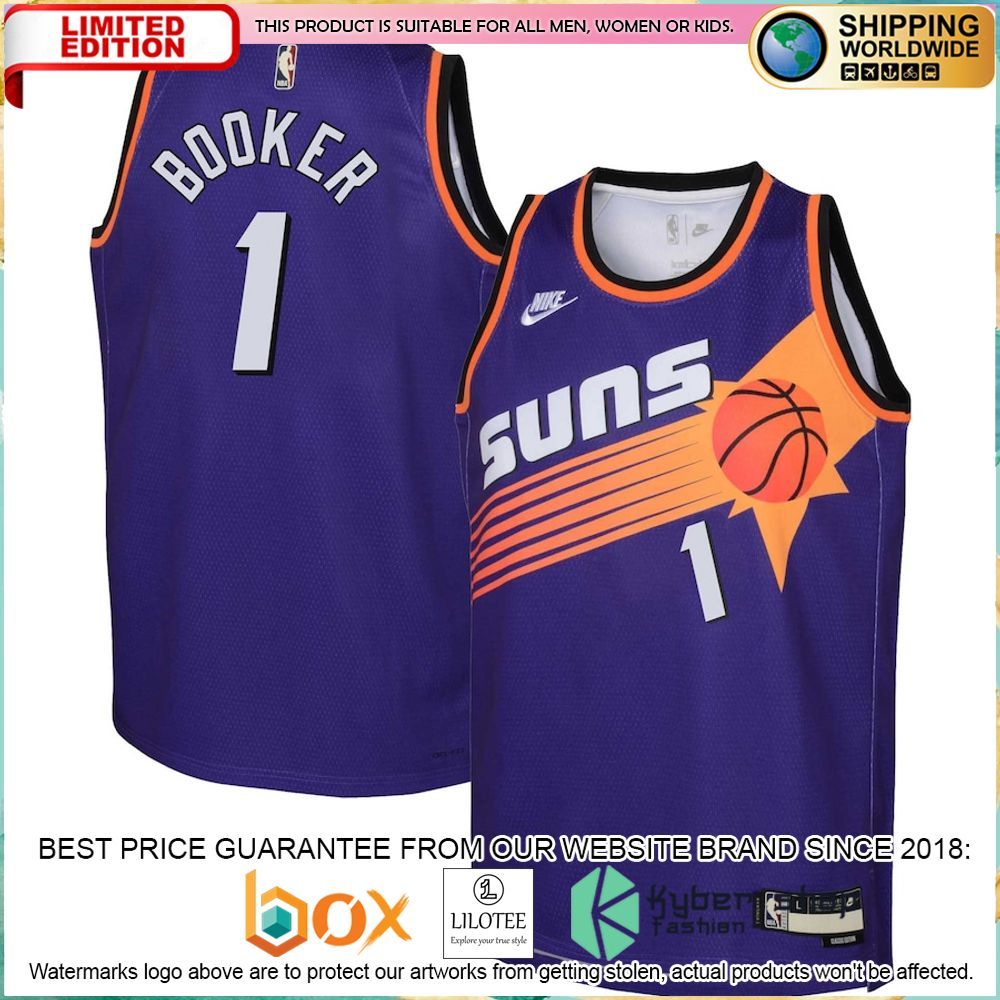 devin booker phoenix suns nike youth 2022 23 purple basketball jersey 1 756