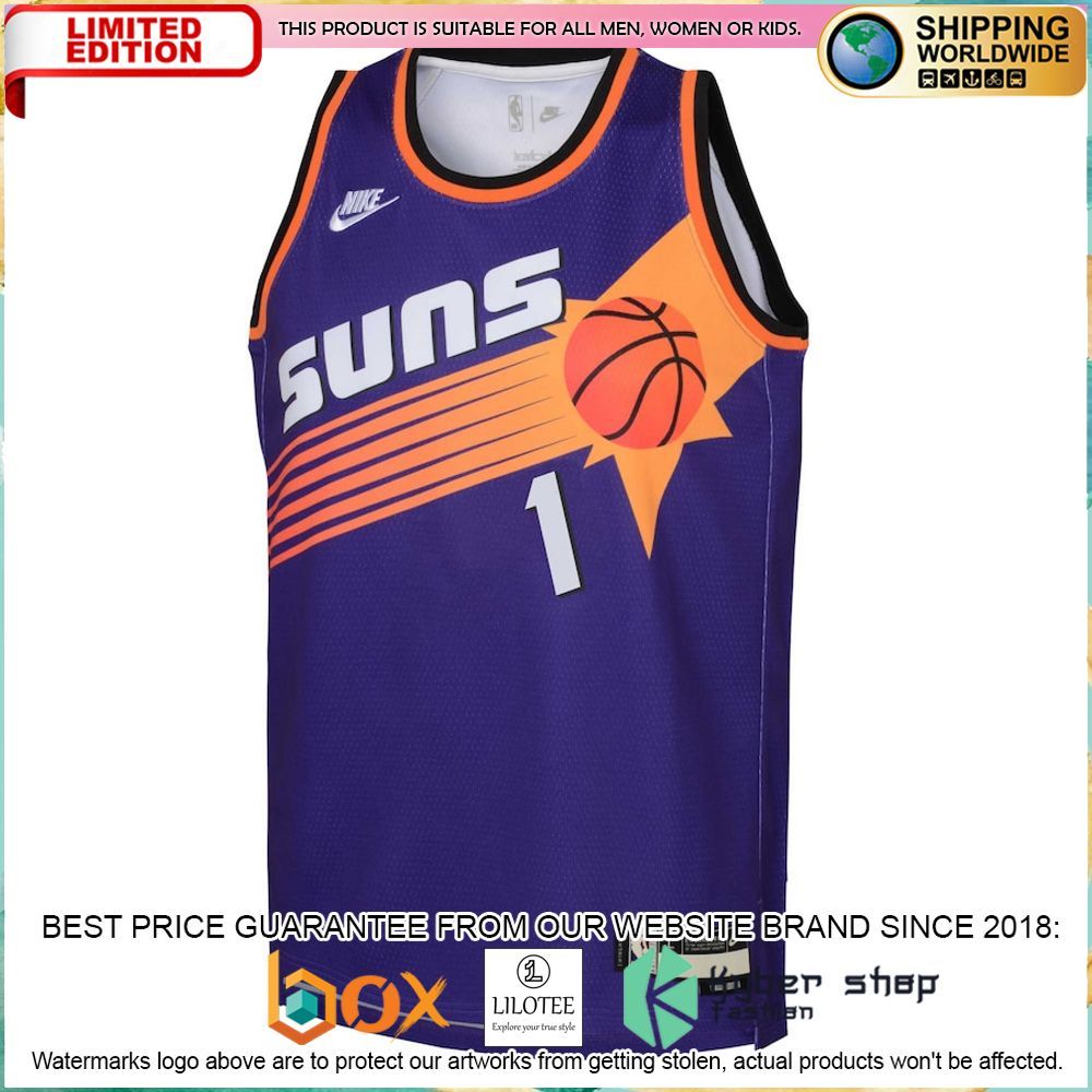 devin booker phoenix suns nike youth 2022 23 purple basketball jersey 2 352
