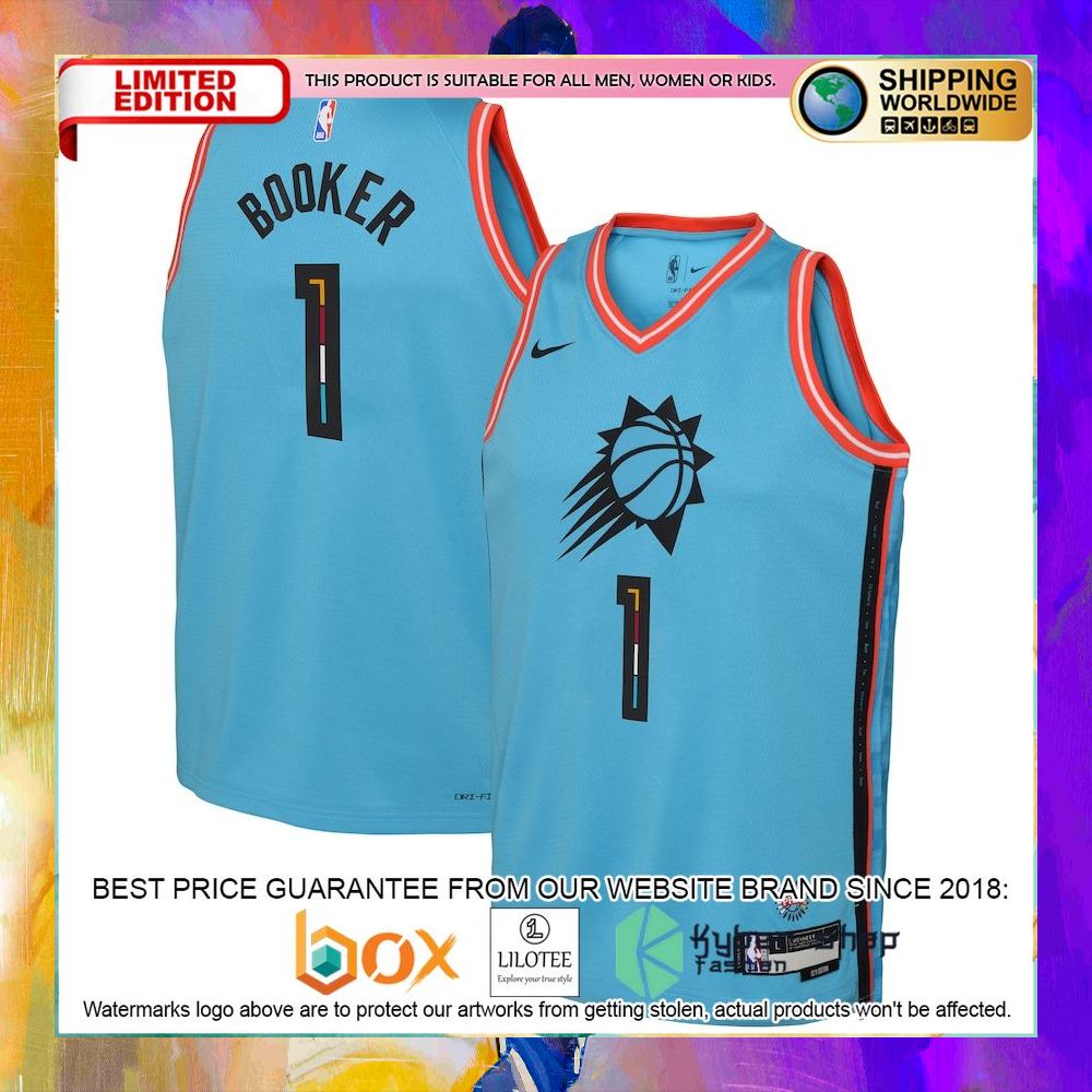devin booker phoenix suns preschool 2022 23 turquoise basketball jersey 1 443