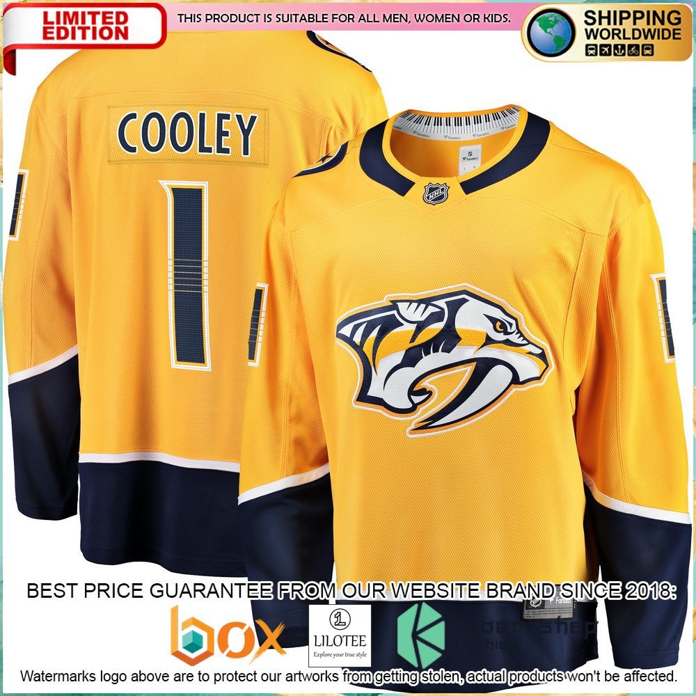 devin cooley nashville predators gold hockey jersey 1 577