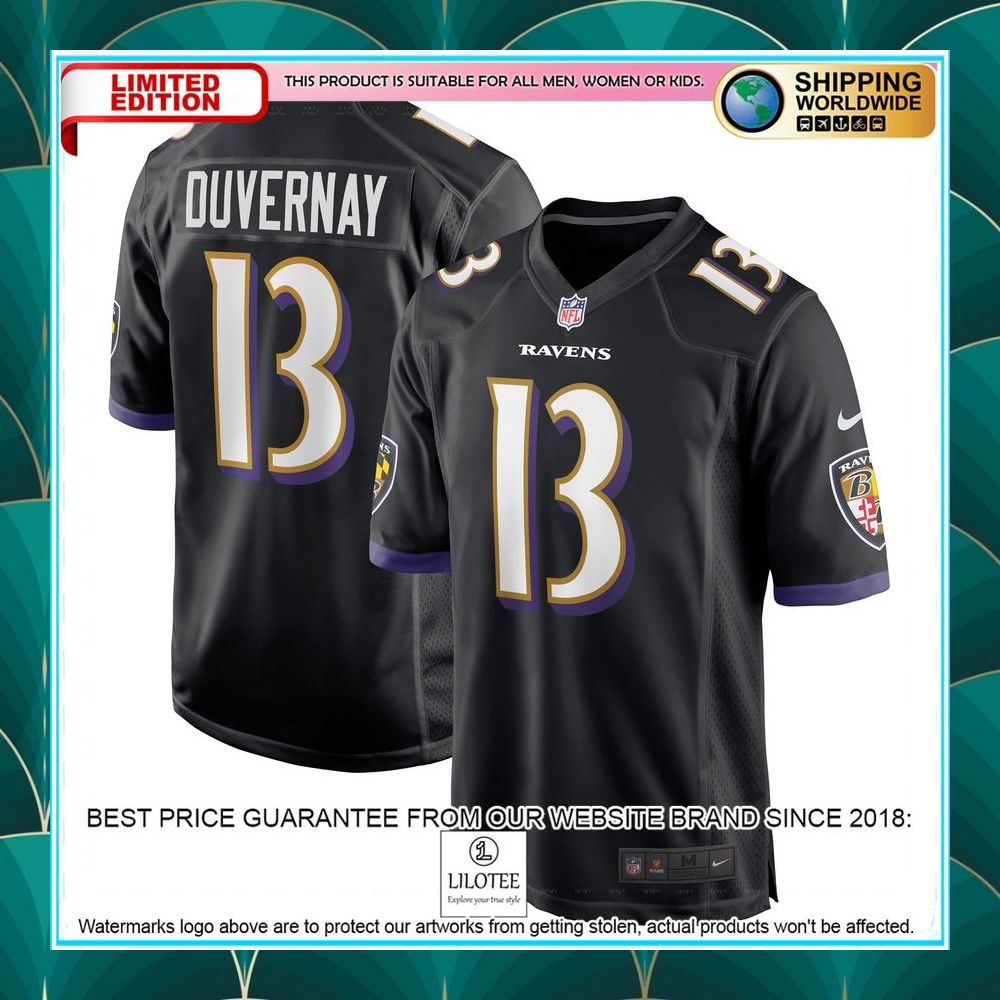 devin duvernay baltimore ravens black football jersey 1 878