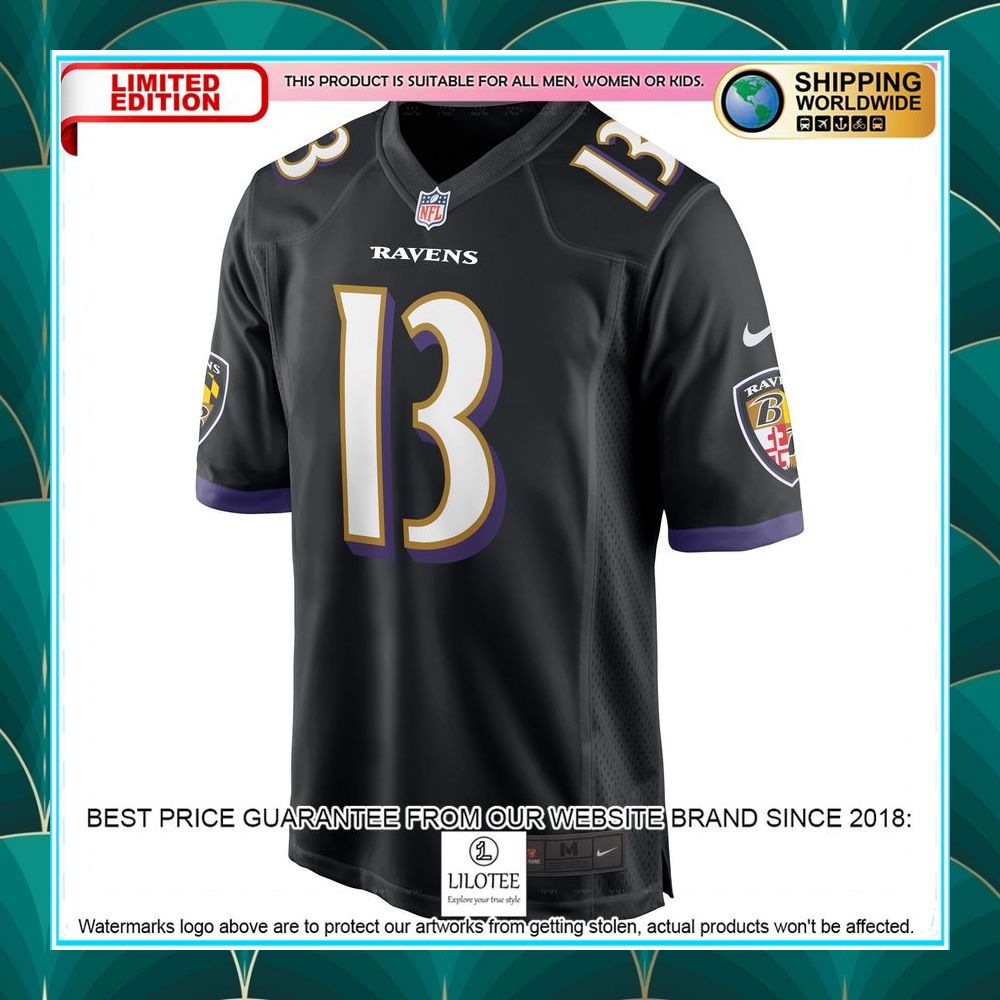 devin duvernay baltimore ravens black football jersey 2 201