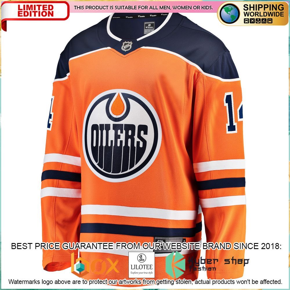 devin shore edmonton oilers home breakaway orange hockey jersey 2 898