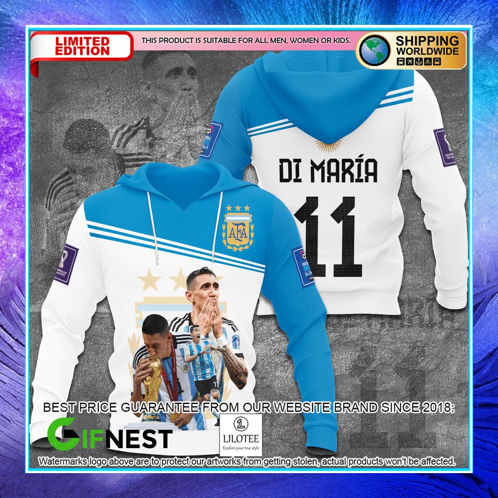 di maria 11 world cup 2022 3d hoodie t shirt 2 930