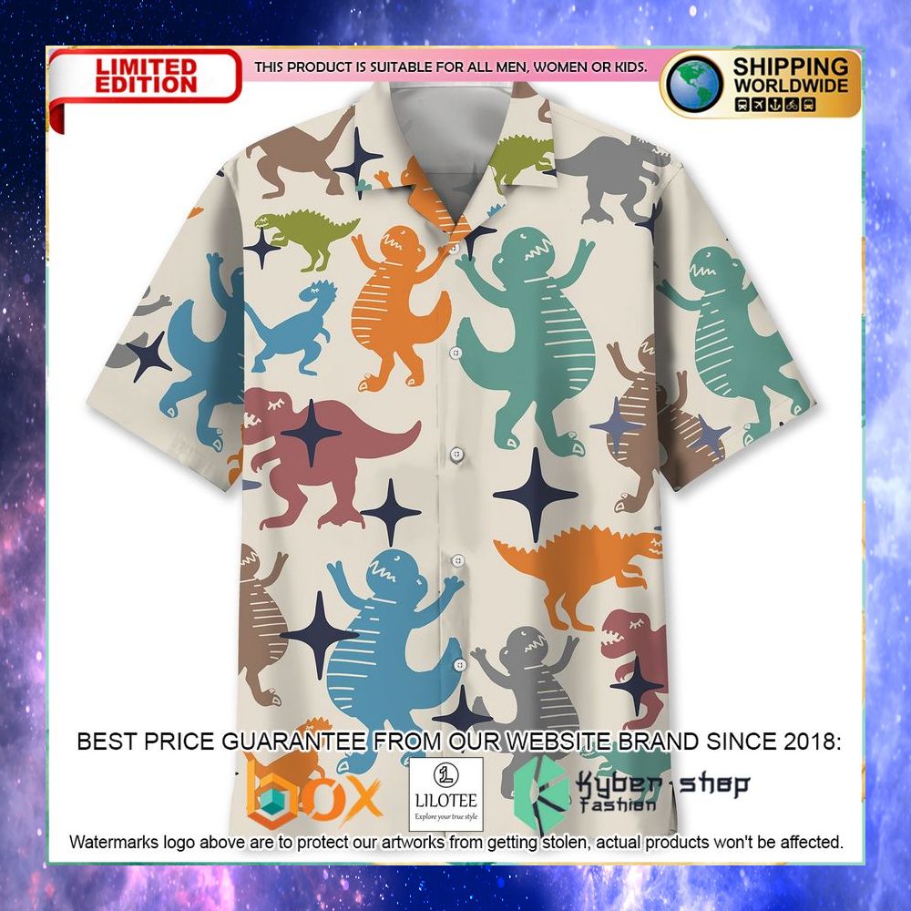 dinasour color hawaiian shirt 1 119