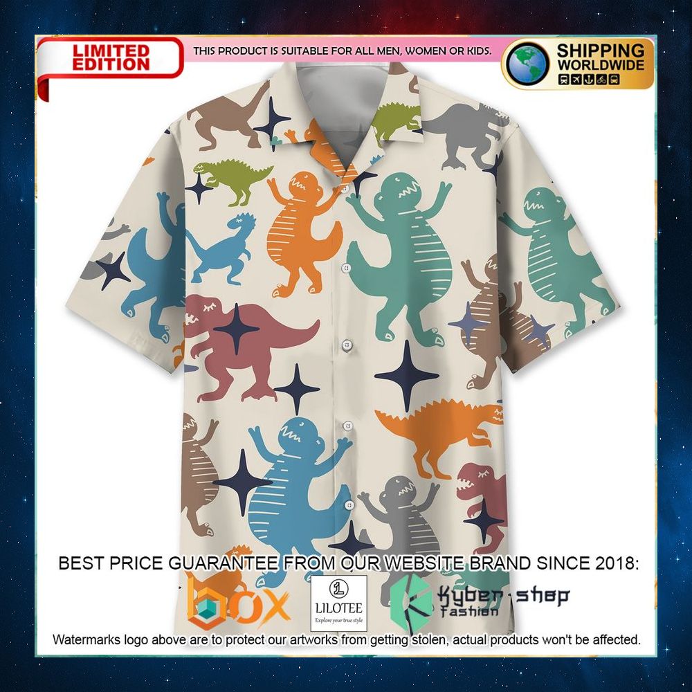 dinasour color hawaiian shirt 1 822