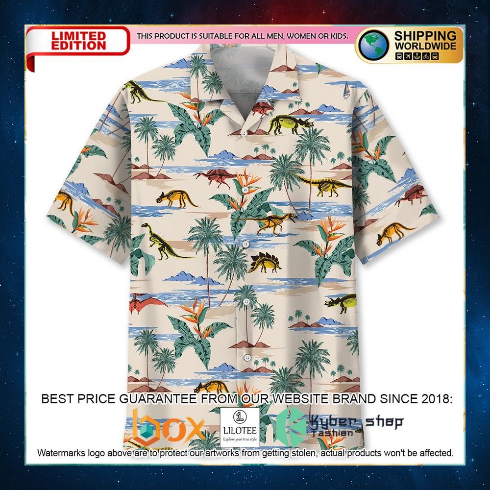 dinosaurs beach hawaiian shirt 1 156