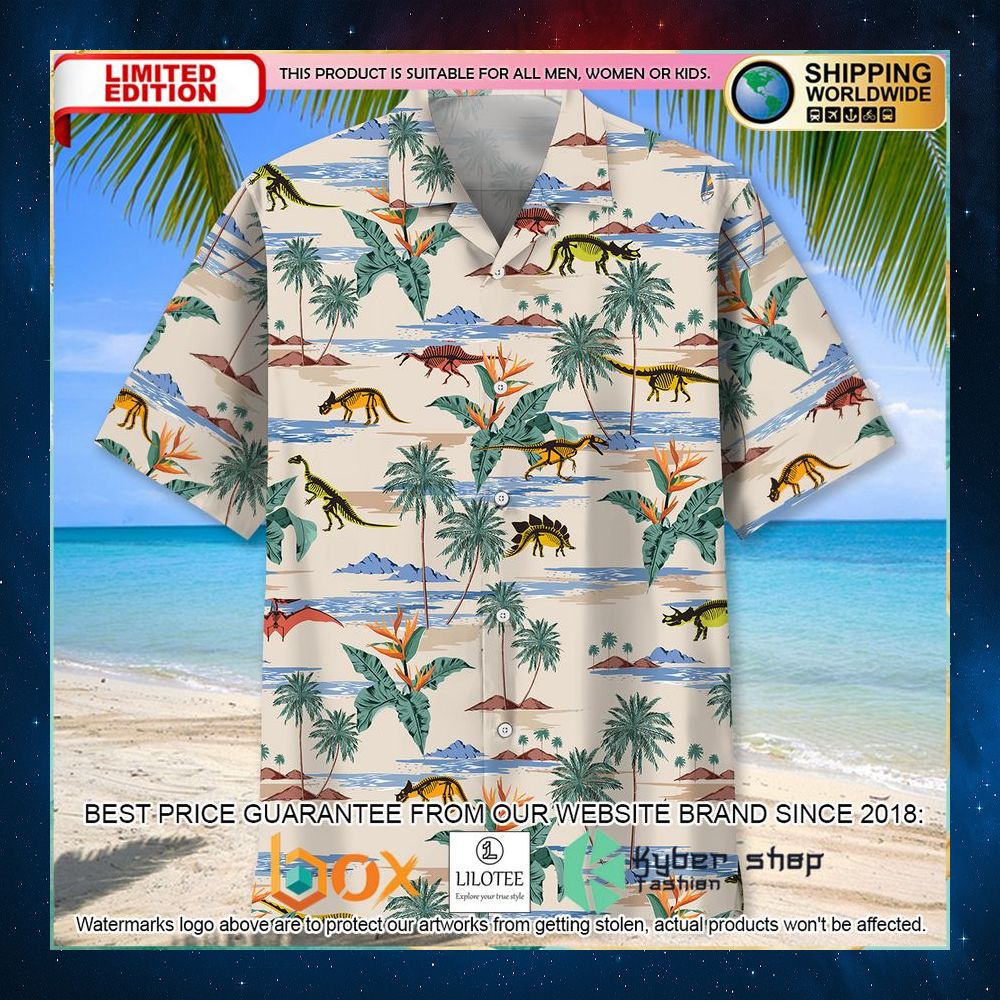 dinosaurs beach hawaiian shirt 2 731