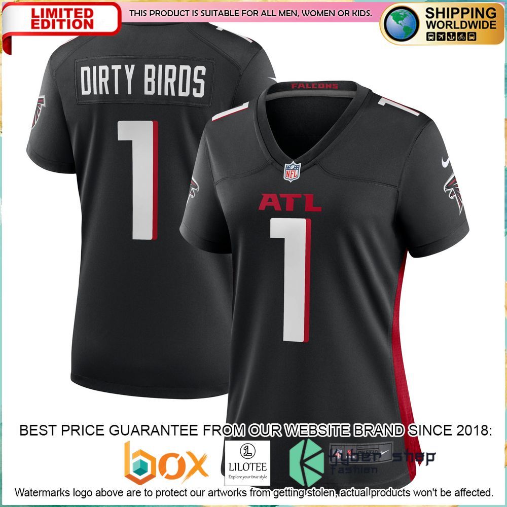 dirty birds atlanta falcons nike womens black football jersey 1 336