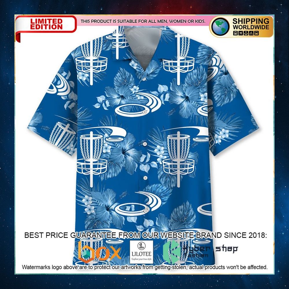 disc golf blue hawaiian shirt 1 125