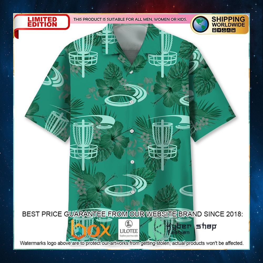 disc golf kelly green hawaiian shirt 1 136