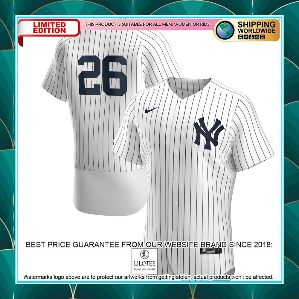 dj lemahieu new york yankees nike home player white navy baseball jersey 1 589