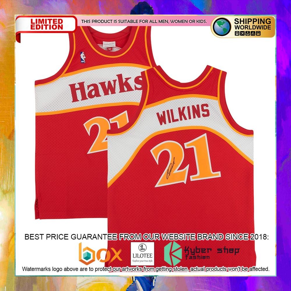 dominique wilkins atlanta hawks 1986 red basketball jersey 1 634