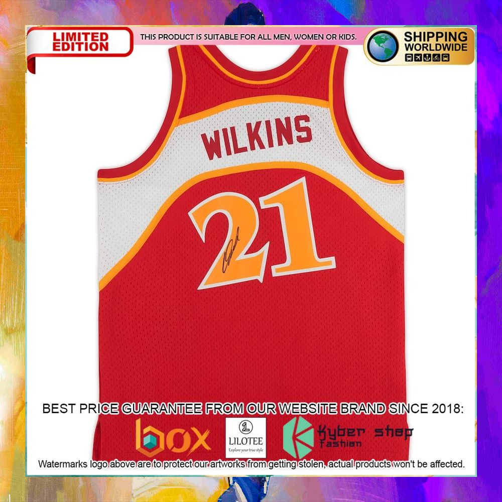 dominique wilkins atlanta hawks 1986 red basketball jersey 2 374