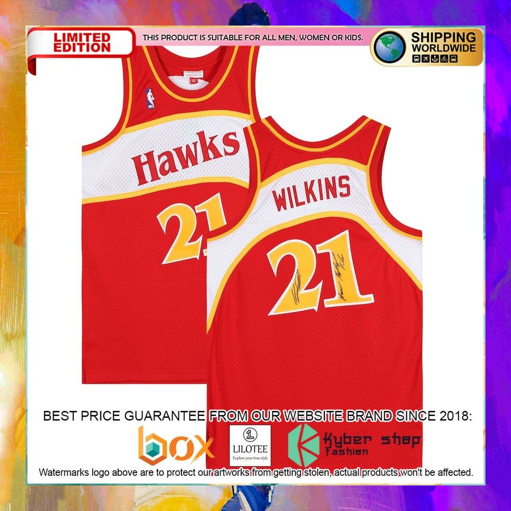 dominique wilkins atlanta hawks red 1986 basketball jersey 1 22