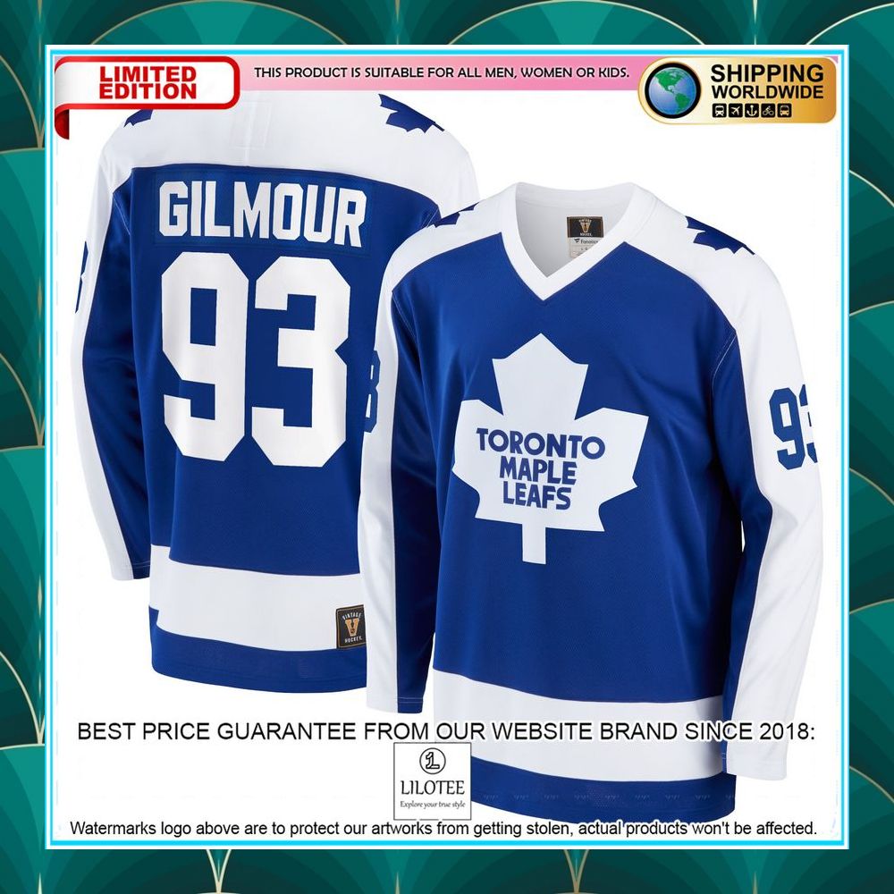 doug gilmour toronto maple leafs breakaway retired blue hockey jersey 1 962