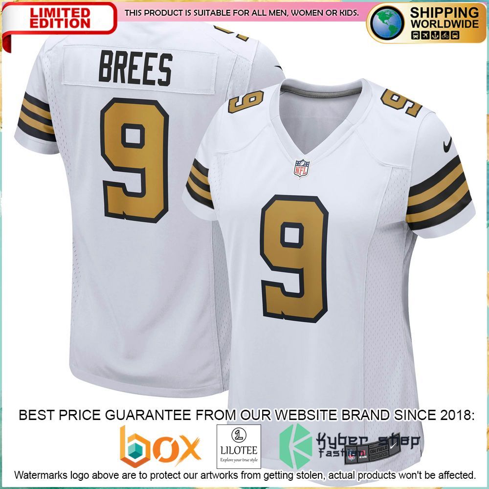 drew brees new orleans saints nike womens alternate white football jersey 1 339
