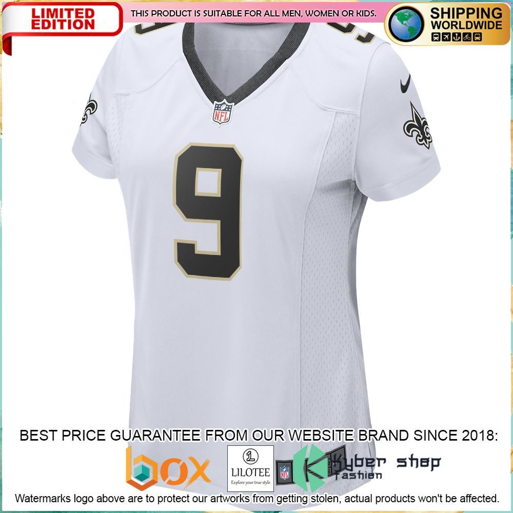 drew brees new orleans saints nike womens white football jersey 2 352