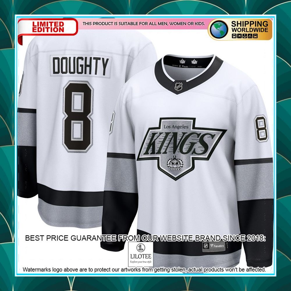 drew doughty los angeles kings alternate premier white hockey jersey 1 768