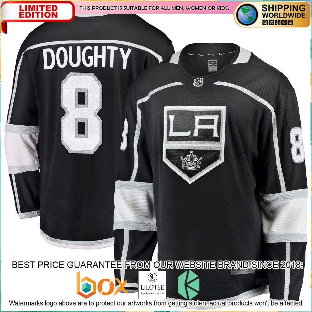 drew doughty los angeles kings black hockey jersey 1 817