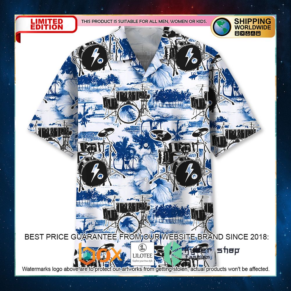 drum blue nature hawaiian shirt 1 407