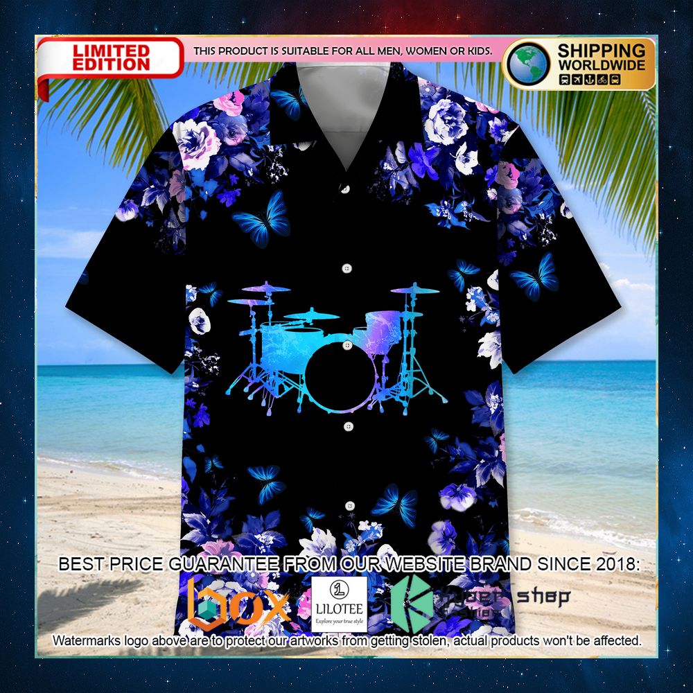 drum nature color hawaiian shirt 2 342