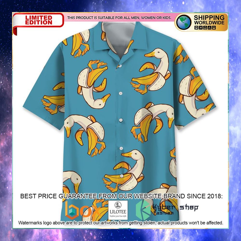 duck banana hawaiian shirt 1 234