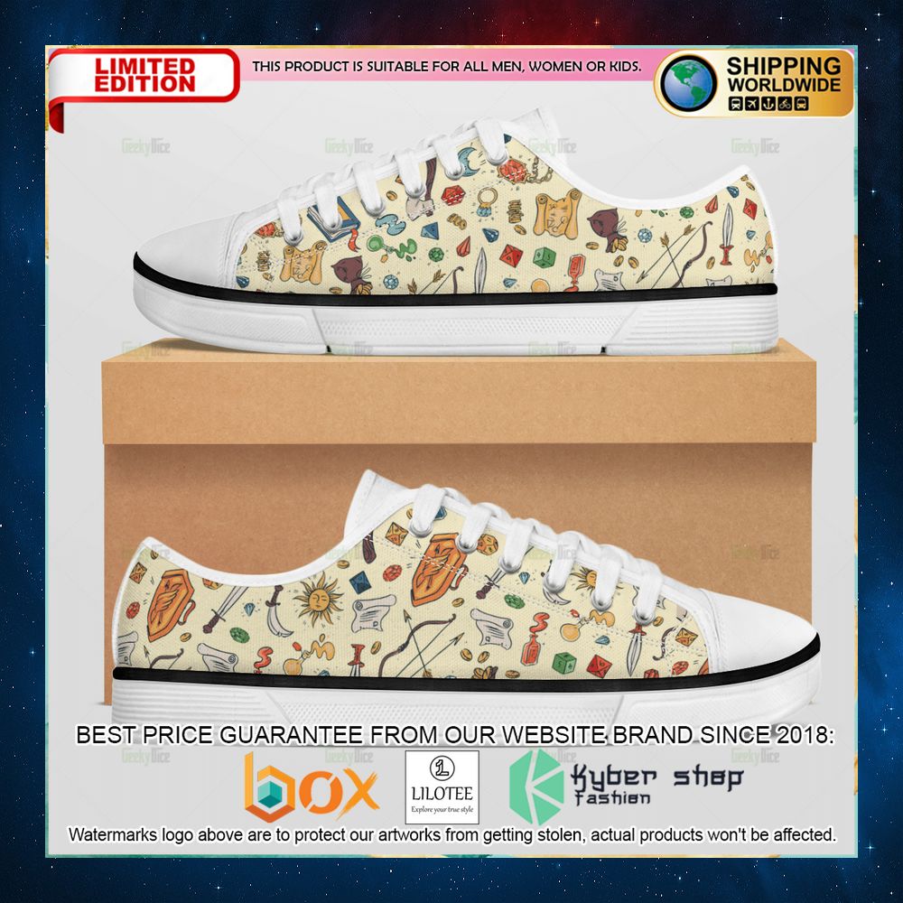 dungeons dragons pattern canvas low top shoes 2 864