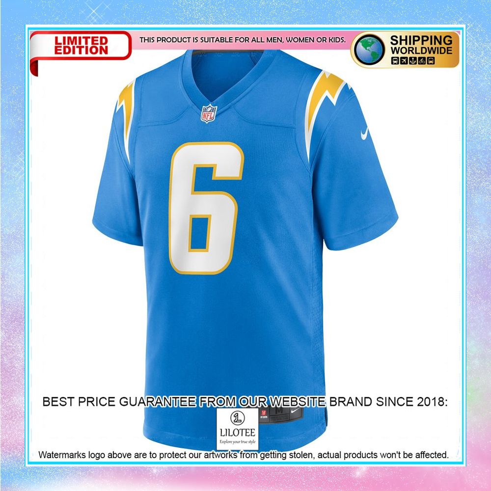 dustin hopkins los angeles chargers powder blue football jersey 2 930