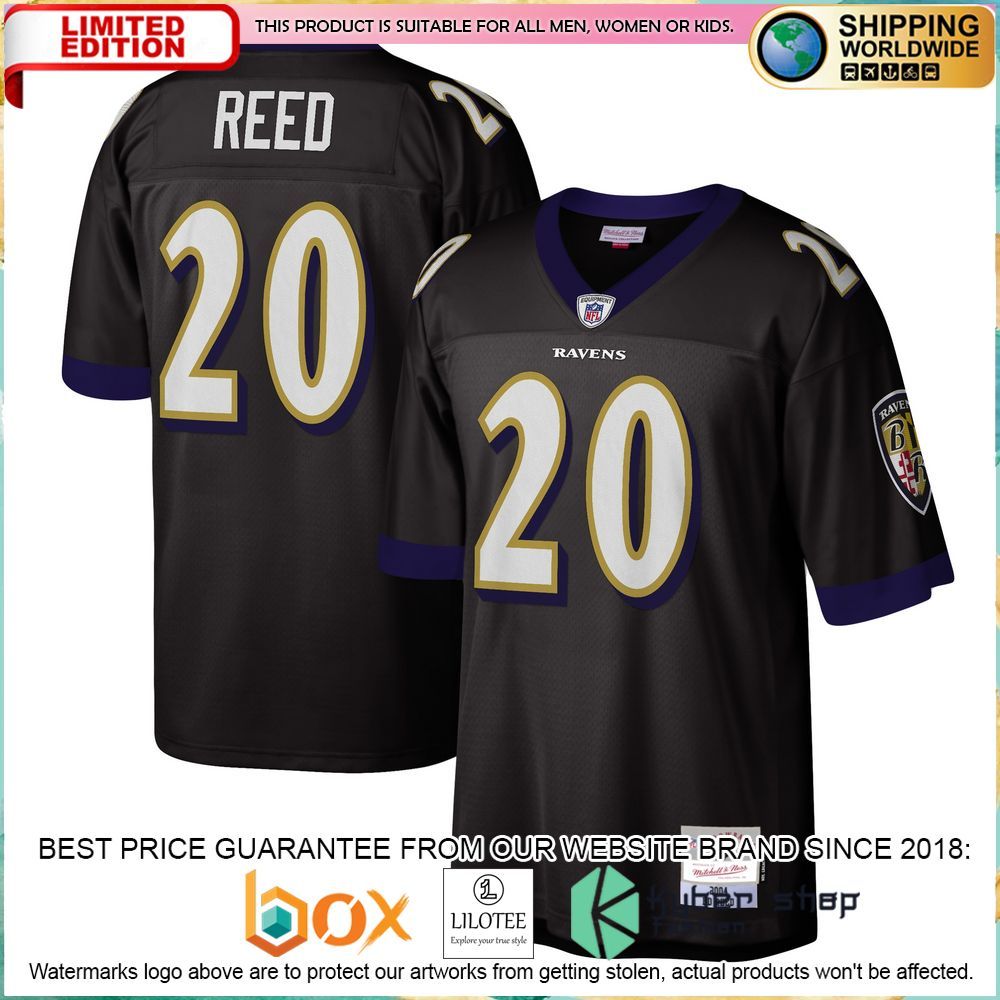ed reed baltimore ravens mitchell ness legacy replica black football jersey 1 996