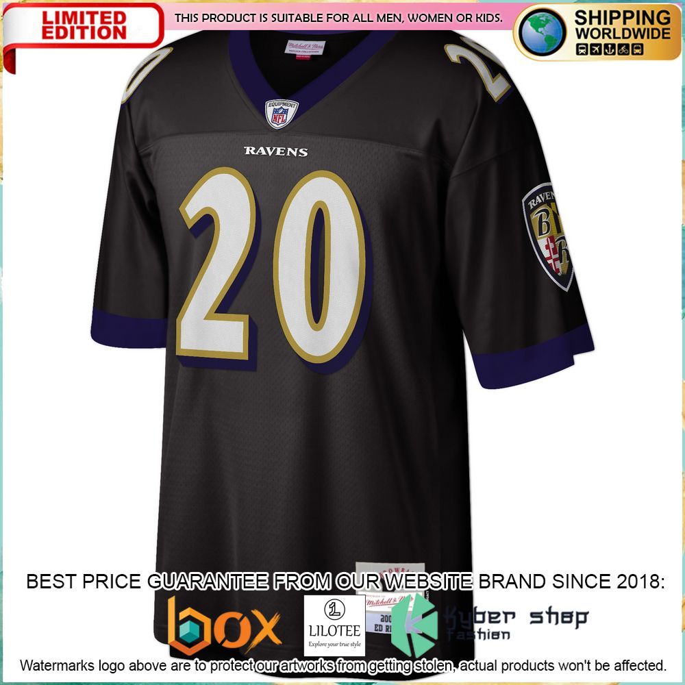 ed reed baltimore ravens mitchell ness legacy replica black football jersey 2 494