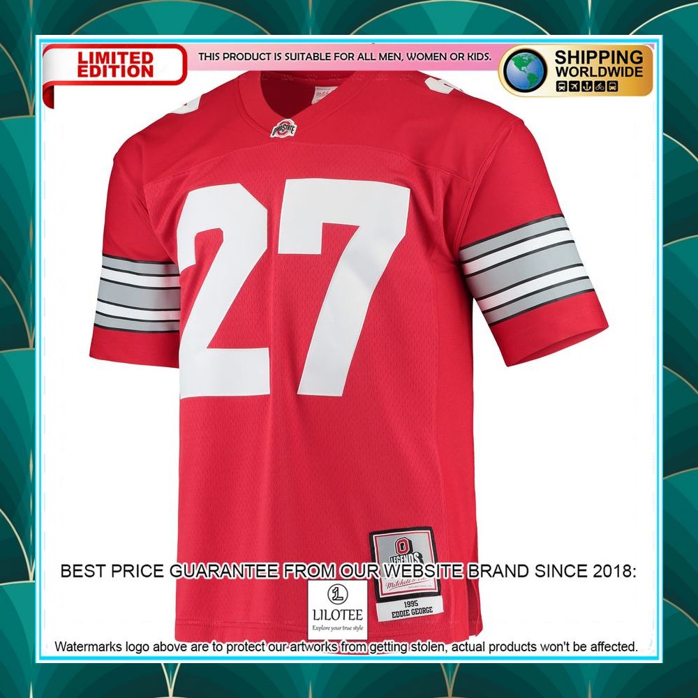 eddie george ohio state buckeyes mitchell ness 1995 legacy scarlet football jersey 2 343