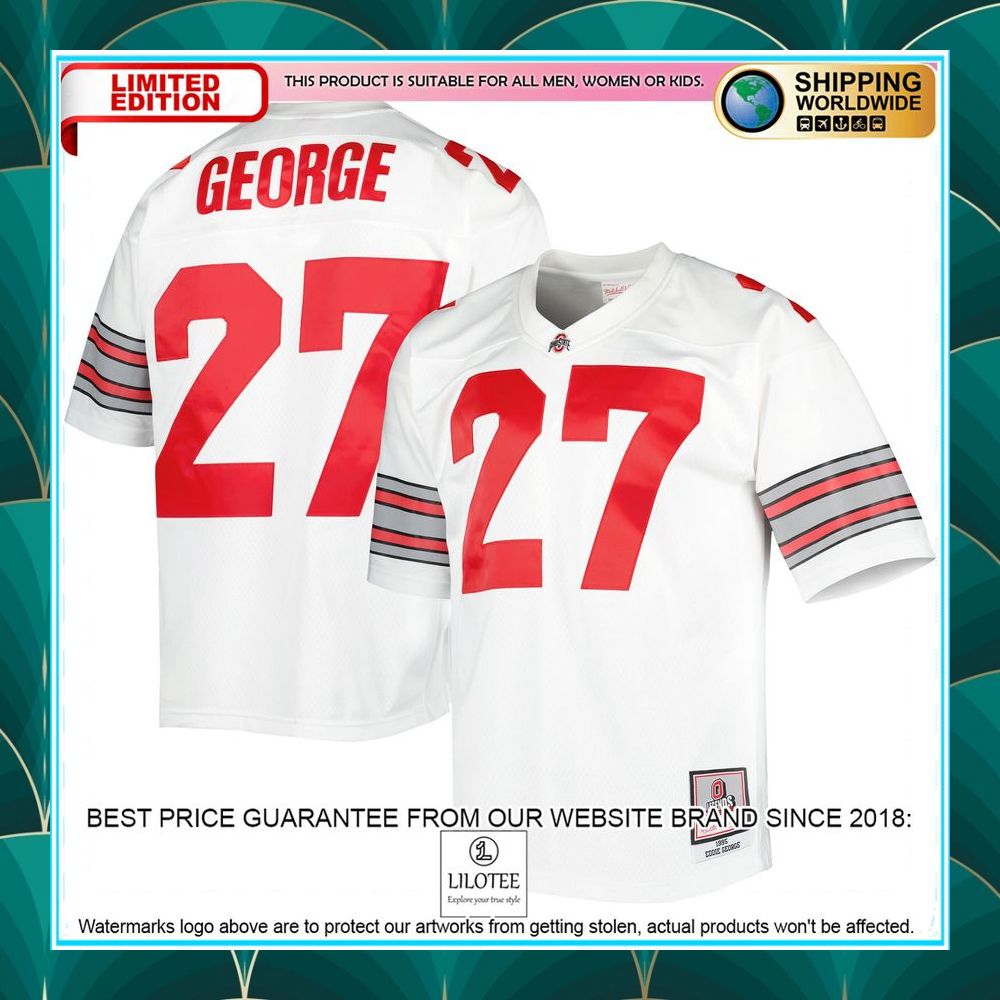 eddie george ohio state buckeyes mitchell ness white football jersey 1 632