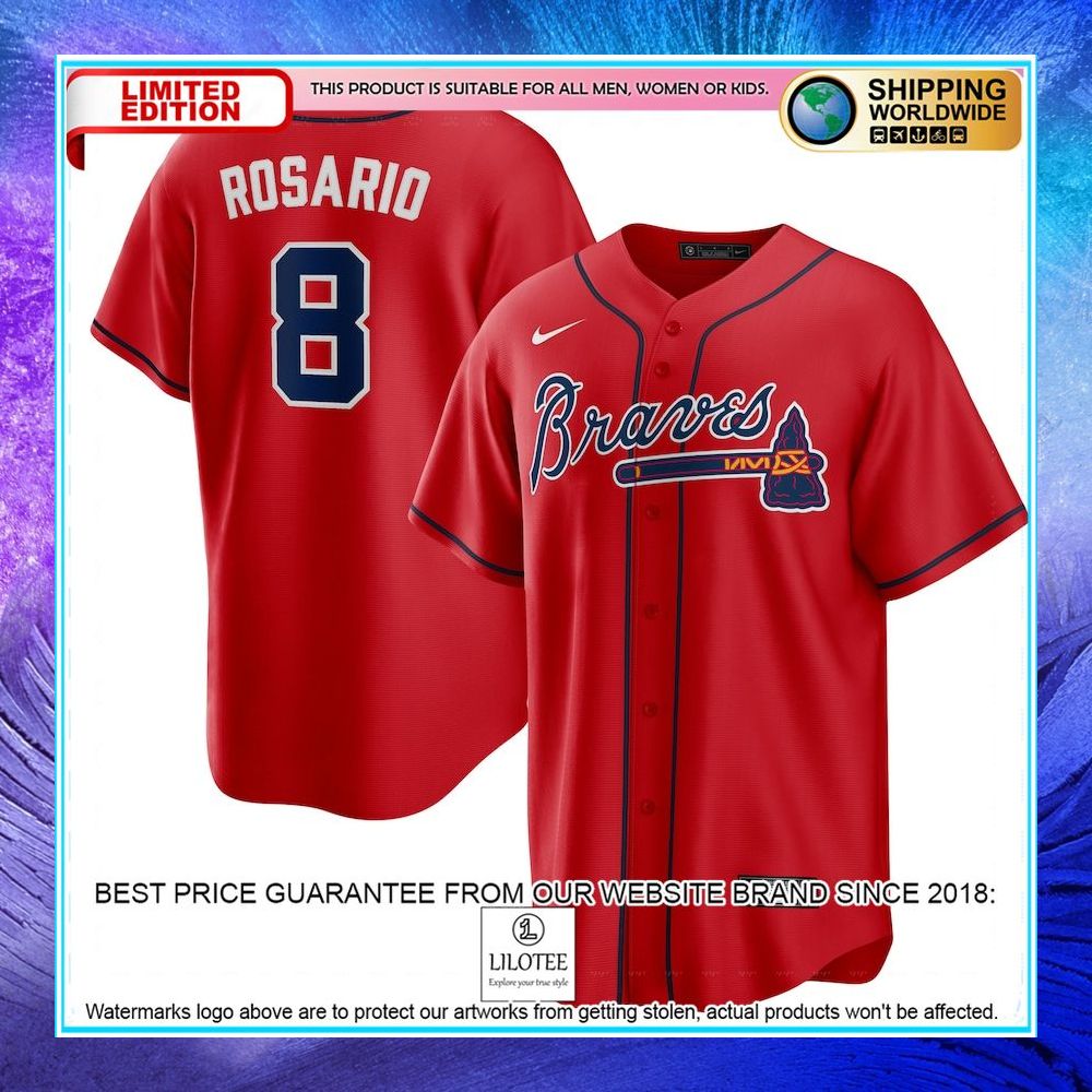 eddie rosario atlanta braves nike alternate player red baseball jersey 1 665