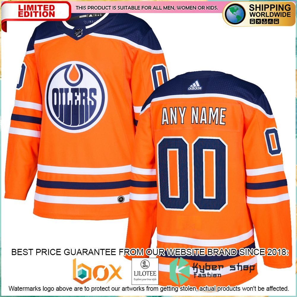 edmonton oilers adidas custom orange hockey jersey 1 639